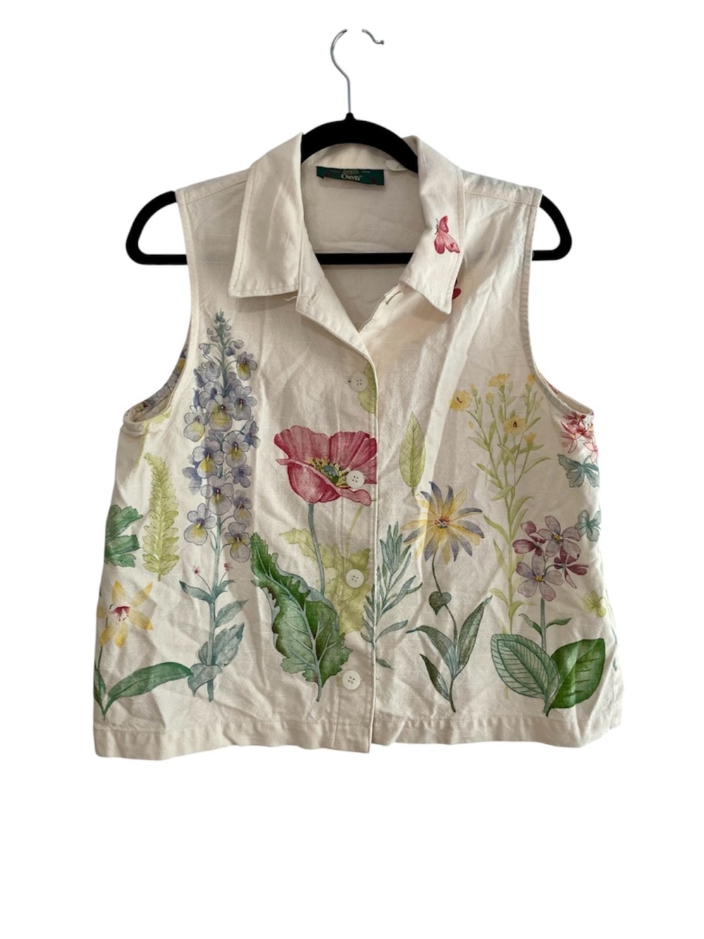 Vintage Orvis Floral Vest Top Women’s Size Large
